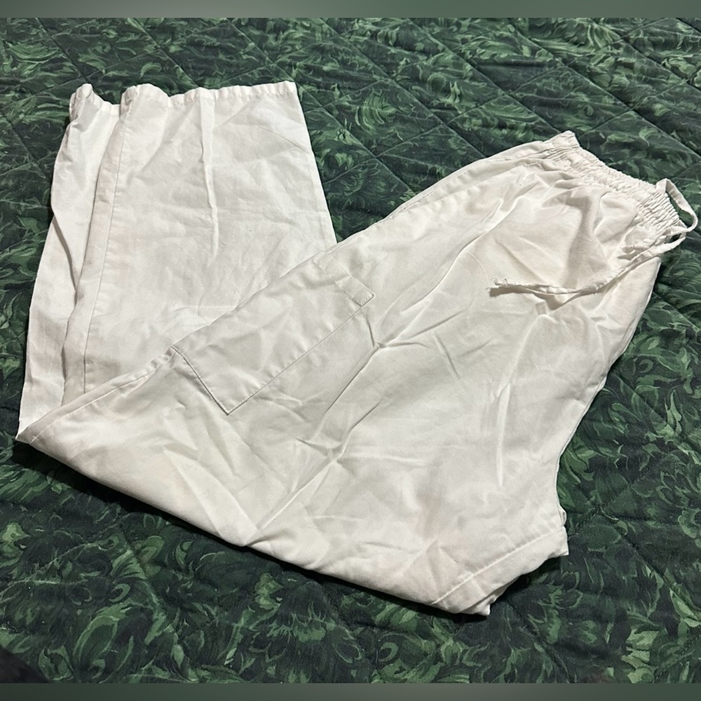 White scrub pants